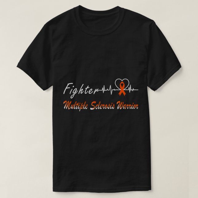 Multiple Sklerose Warrior Fighting MS Heartbeat od T-Shirt (Design vorne)