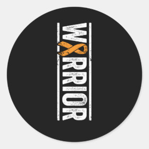 Multiple Sklerose Warrior Vertikale Frau Bewusstse Runder Aufkleber