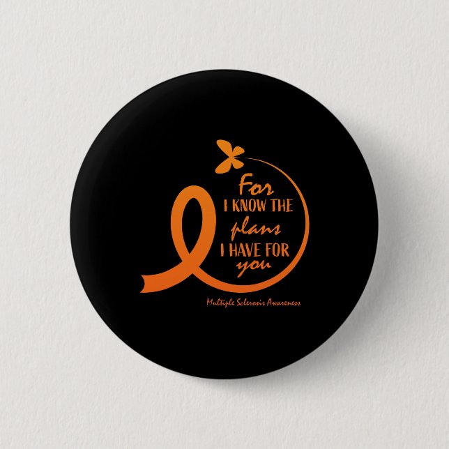 Multiple Sklerosis Awareness Gift Christliche Bibe Button (Vorderseite)