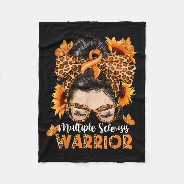 Multiple Sklerosis Warrier Awareness Orange Mes Fleecedecke (Vorderseite)