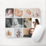 Multiple snapshots baby photos collage mousepad<br><div class="desc">Customize with your Instagram photos or other small photos and arrange/crop within frames,  frame color and thickness is editable in the full customizer</div>