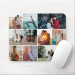 Multiple snapshots engage couple photos collage mousepad<br><div class="desc">Feature a collection of engagement or relationship photos; open full editor to change the grid thickness and color (background)</div>