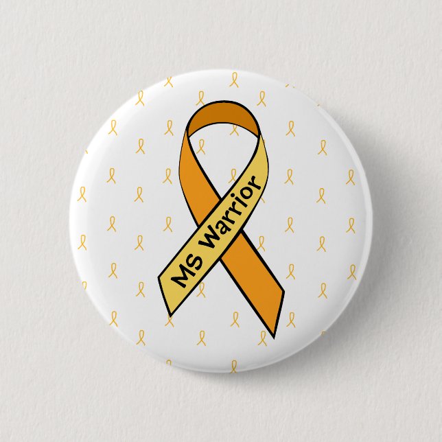 Multipler Sklerose Awareness Orange Ribbon Button (Vorderseite)