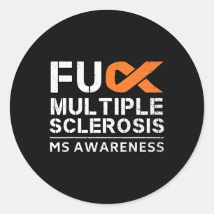 Multipler Sklerose Frau Awareness Support Ribbon Runder Aufkleber