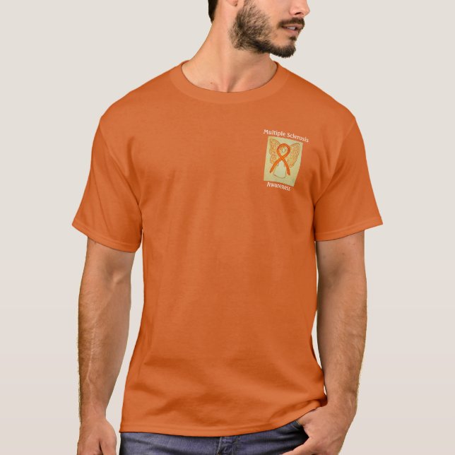 Multipler Sklerose (MS) Benutzerdefiniertes Orange T-Shirt (Vorderseite)