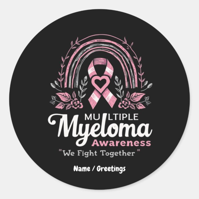 Multiples Myelom Bewusstsein, das wir gemeinsam be Runder Aufkleber (Vorderseite)