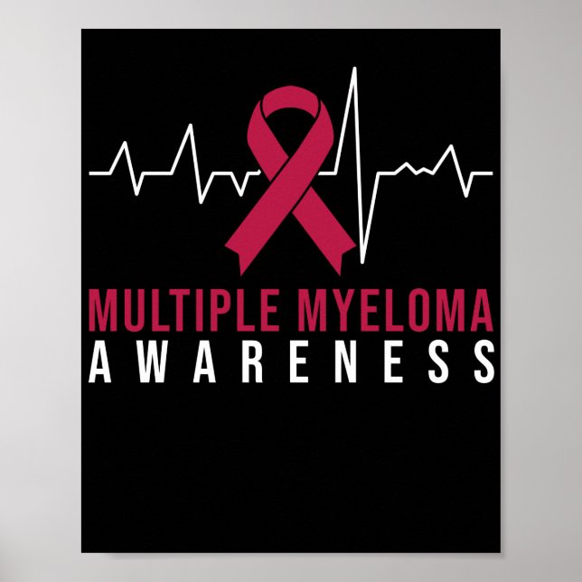 Multiples Myelom Bewusstsein Herzschlag Poster (Vorne)