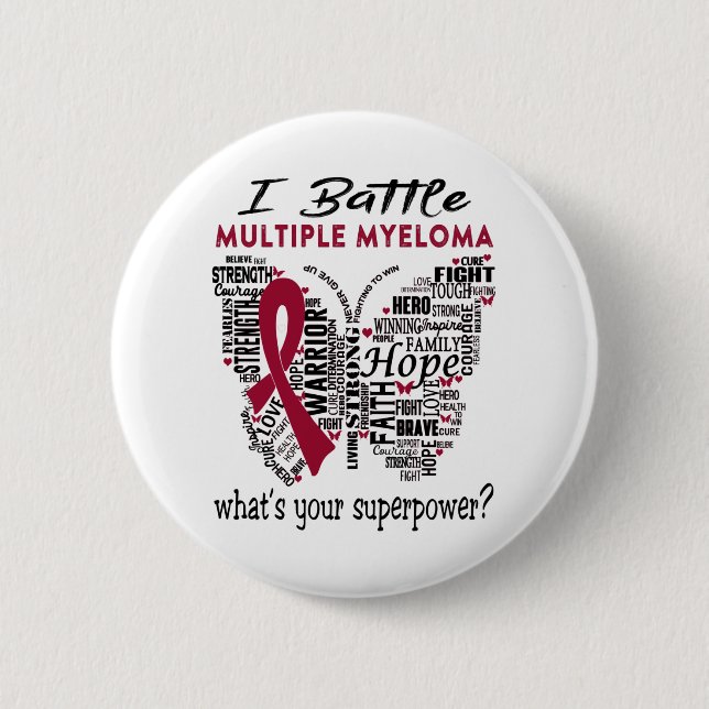Multiples Myelom-Bewusstsein Monat Band Geschenke Button (Vorderseite)