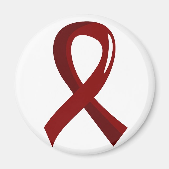 Multiples Myelom Burgundy Ribbon 3 Magnet (Vorne)