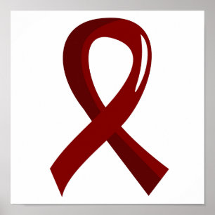 Multiples Myelom Burgundy Ribbon 3 Poster