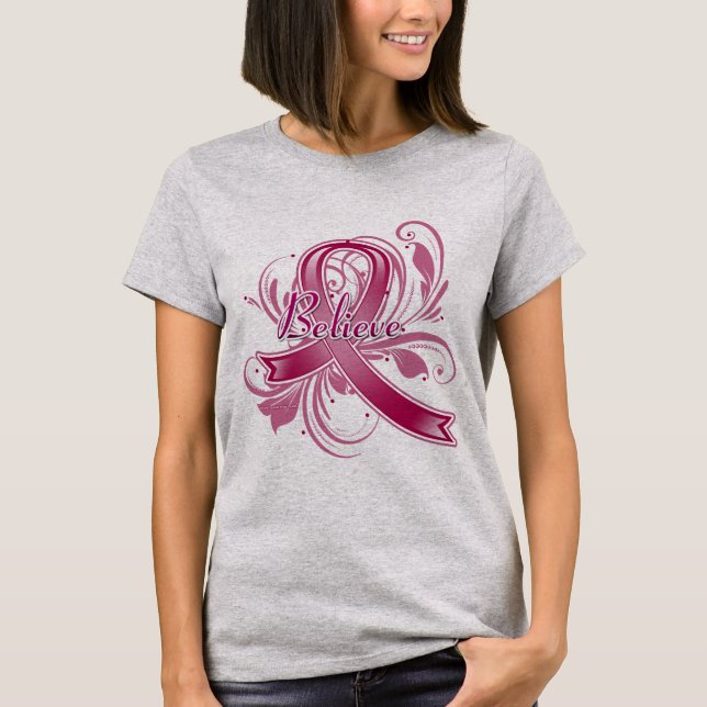 Multiples Myelom glaubt Geblüht Ribbon T-Shirt (Vorderseite)