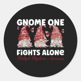 Multiples Myelom/Krebs Burgundy Ribbon Gnome Runder Aufkleber