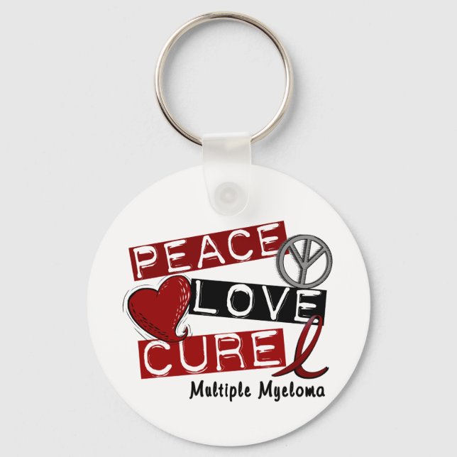 Multiples Myelom PEACE LIEBE CURE 1 Schlüsselanhänger (Vorderseite)