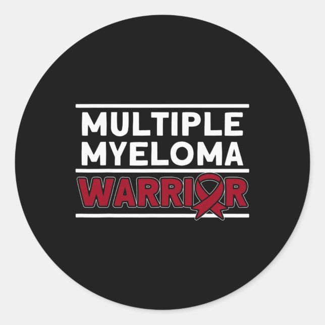Multiples Myelom Warrior Multiples Myelom Awarenes Runder Aufkleber (Vorderseite)