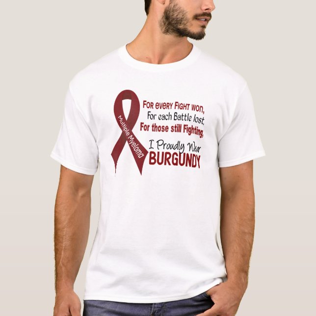 Multiples Myeloma I tragen stolz Burgunder 1 T-Shirt (Vorderseite)