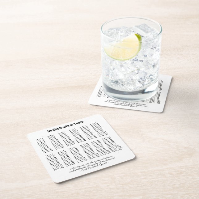 Multiplikationstabelle Rechteckiger Pappuntersetzer (Vor Ort)