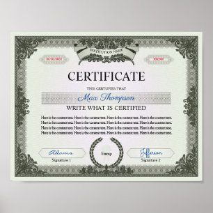 Multipurpose Certificate Poster
