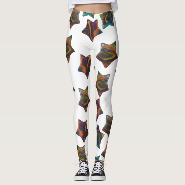 Multirainbow-Stars Leggings (Vorderseite)