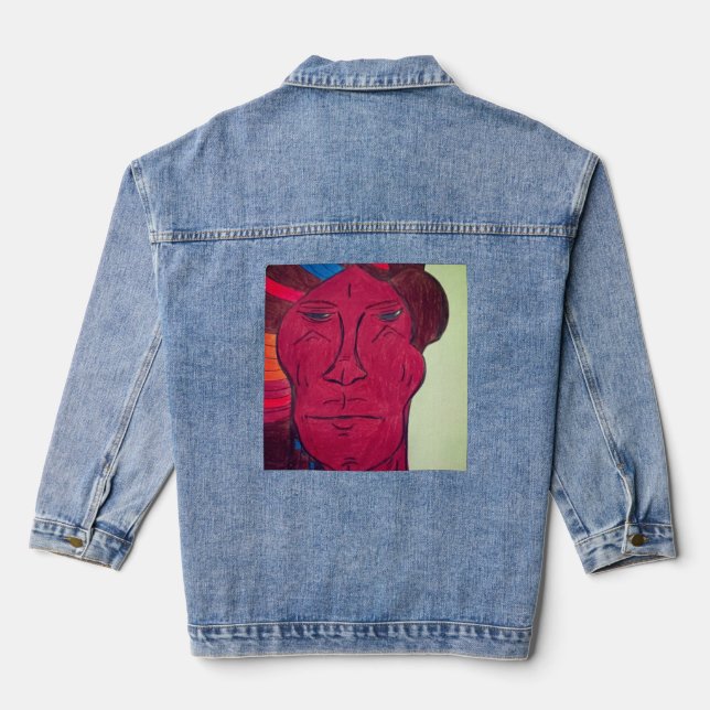 Multirassige Kunst-Denimjacke Jeansjacke (Rückseite)