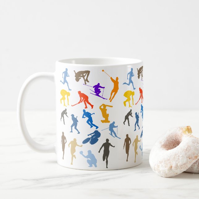 Multisport-Themendesign für die Silhouette Kaffeetasse (Mit Donut)