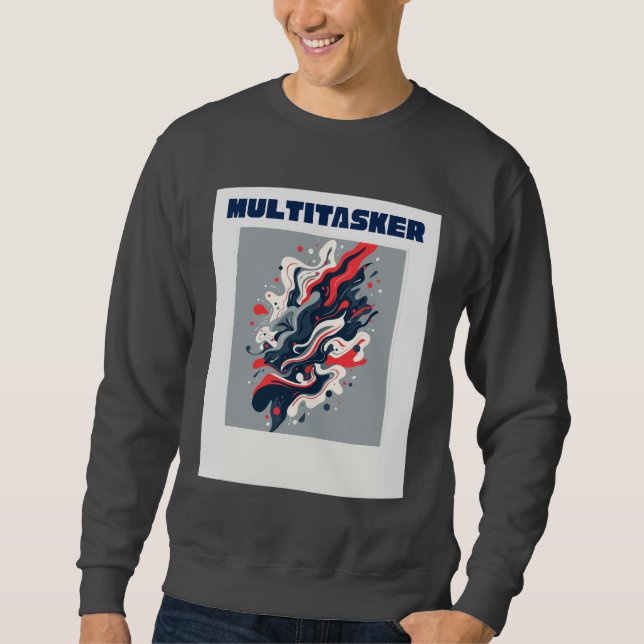 Multitasker - Abstract Retro Fluid Art T-Shirt Sweatshirt (Vorderseite)