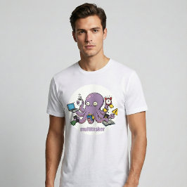 Multitasker – Funny Chaotic Octopus Dark Humor  T-Shirt