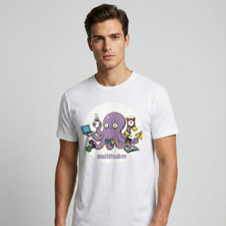 Multitasker – Funny Chaotic Octopus Dark Humor T-Shirt