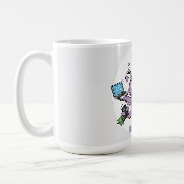 Multitasker – Lustiger chaotischer Oktopus Dunkler Kaffeetasse (Links)