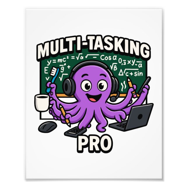 Multitasking Octopus-Klassenzimmer Lerner Pro Fotodruck (Vorne)