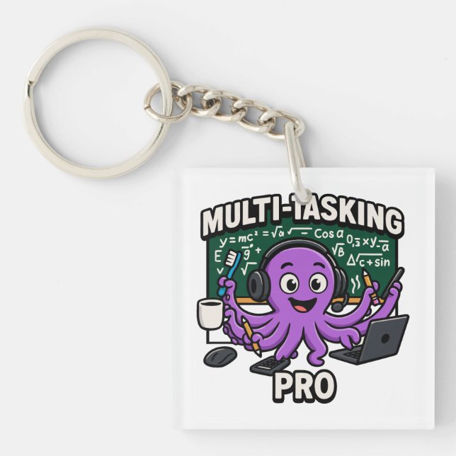 Multitasking-Oktopus-Klassenlernprogramm Pro Schlüsselanhänger (Vorderseite)