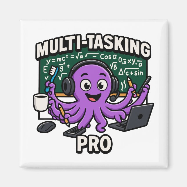 Multitasking-Oktopus-Klassenzimmer-Lernprofi Magnet (Vorne)