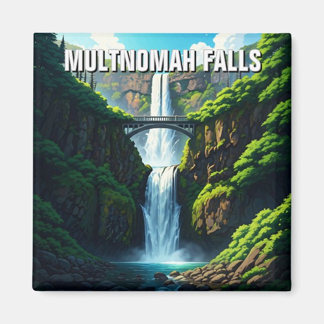 Multnomah Fälle Oregon Magnet (Vorne)