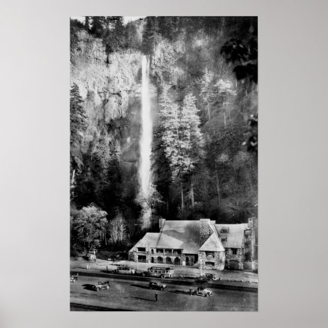 Multnomah Falls and Lodge Foto Poster (Vorne)