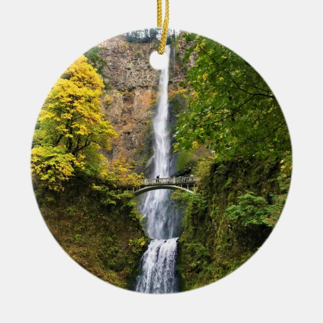 Multnomah Falls, Columbia River Gorge, Oregon Keramik Ornament (Vorne)