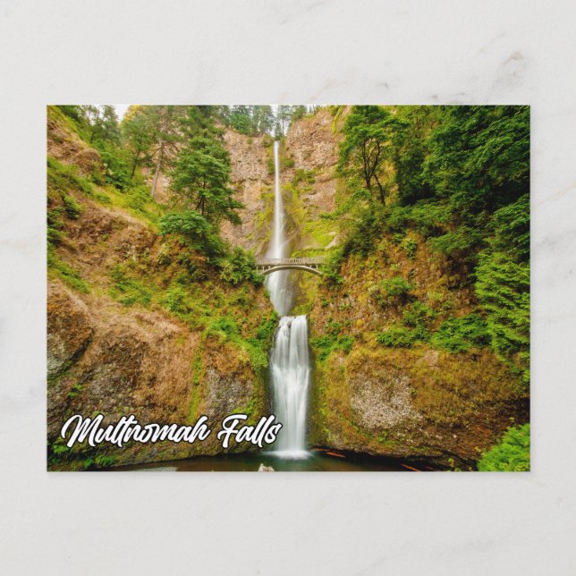 Multnomah Falls, Columbia River Gorge, Oregon Postkarte (Vorderseite)