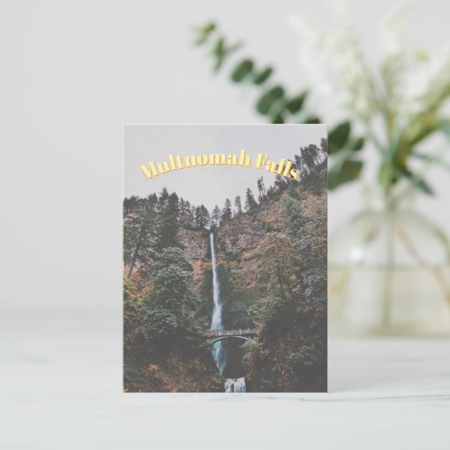 Multnomah Falls Feiertagspostkarte (Stehend Vorderseite)