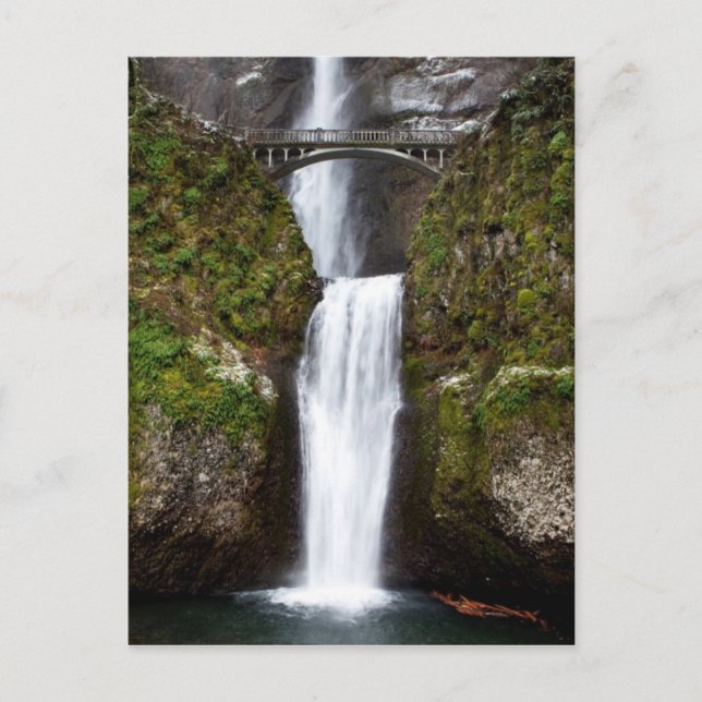 Multnomah Falls in der Columbia-Schlucht Postkarte (Vorderseite)