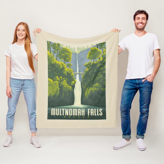 Multnomah Falls | Oregon Fleecedecke (Beispiel)
