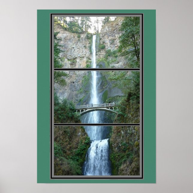 Multnomah Falls Oregon Landschaftlich Poster (Vorne)