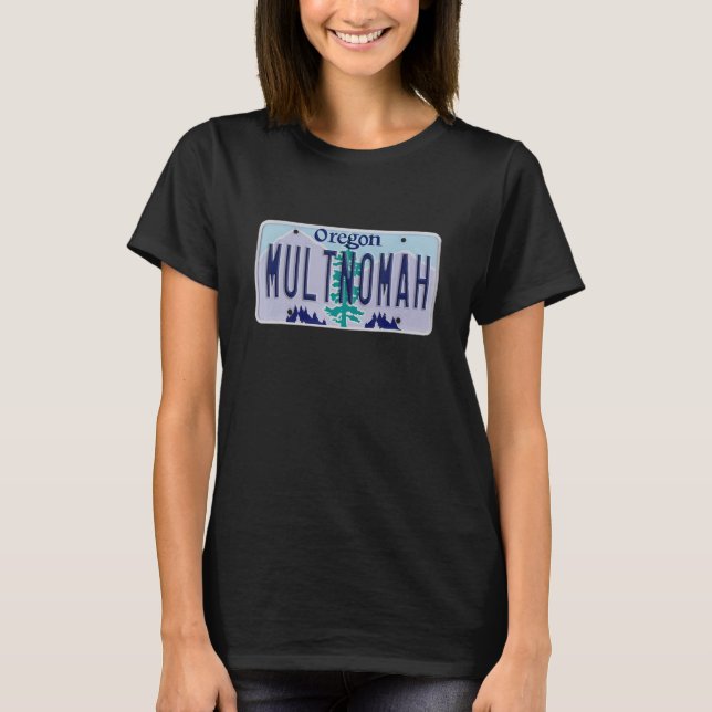 Multnomah Falls Oregon OR Neighborhood License Pla T-Shirt (Vorderseite)