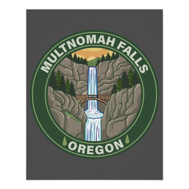 Multnomah Falls Oregon Poster (Vorderseite)