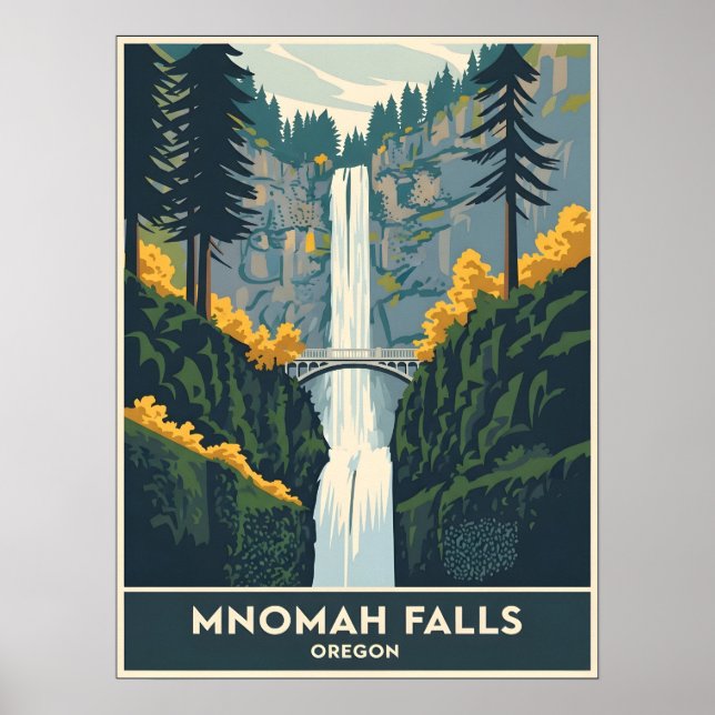 Multnomah Falls Oregon Poster (Vorne)