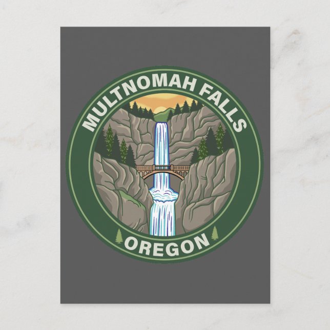 Multnomah Falls Oregon Postkarte (Vorderseite)