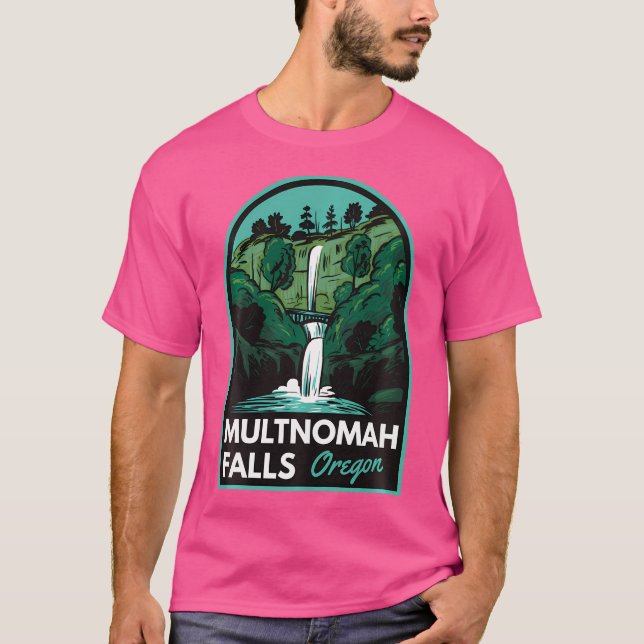 Multnomah Falls Oregon T-Shirt (Vorderseite)