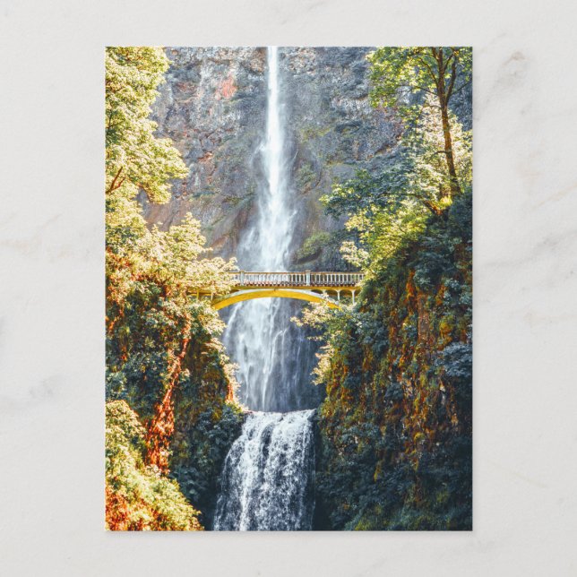 Multnomah Falls-Portland Oregon-Travel-Fotografie Postkarte (Vorderseite)