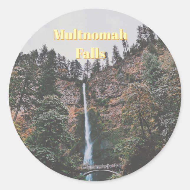 Multnomah Falls Runder Aufkleber (Vorderseite)