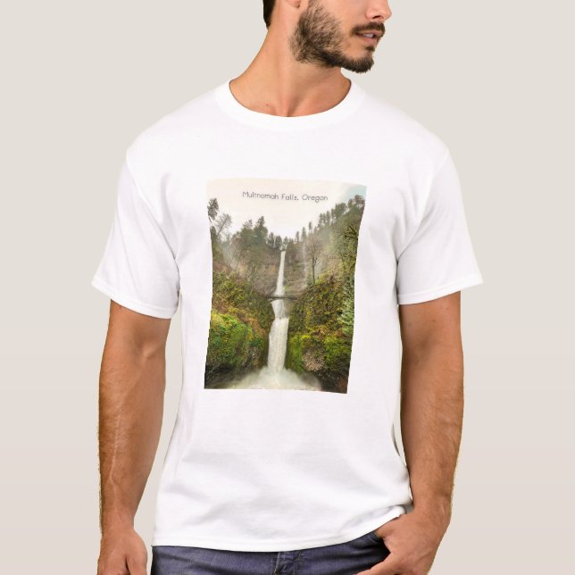 Multnomah Falls T Shirt Oregon Wasserfall (Vorderseite)