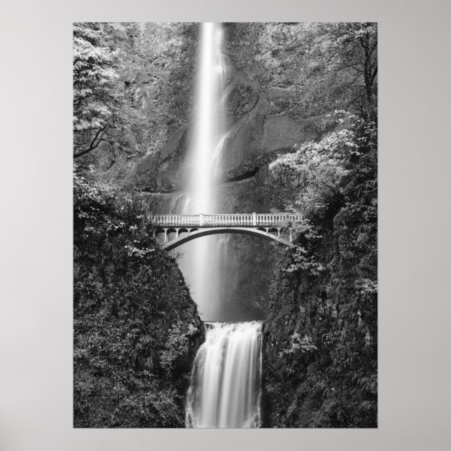 Multnomah Falls Wasserfall mit Benson Bridge Poster (Vorne)