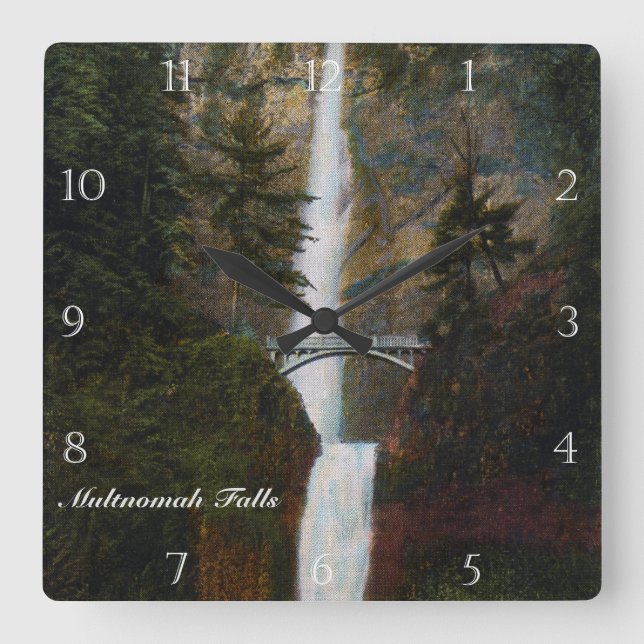 Multnomah fällt Oregon-Gewohnheit Quadratische Wanduhr (Vorderseite)