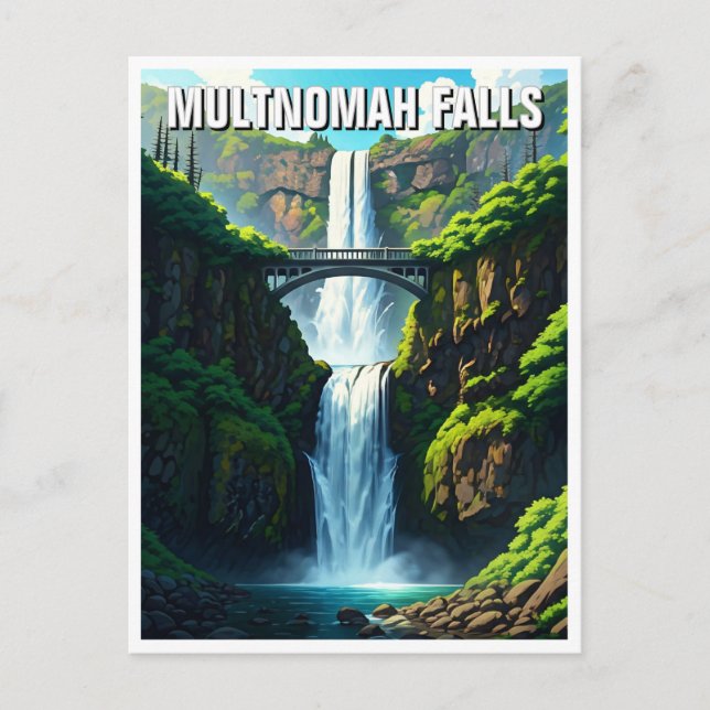 Multnomah fällt oregon postkarte (Vorderseite)